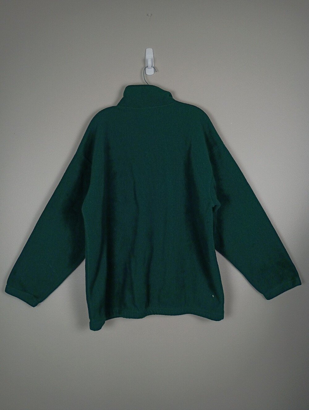 Vintage 90s Nike Quarter-Zip Fleece Pullover Jacket - Forest Green XL - Picture 2 of 12